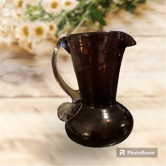 Gorgeous, Hand-Blown, Amethyst Glass Pitcher/ Creamer - Picture 1 of 7